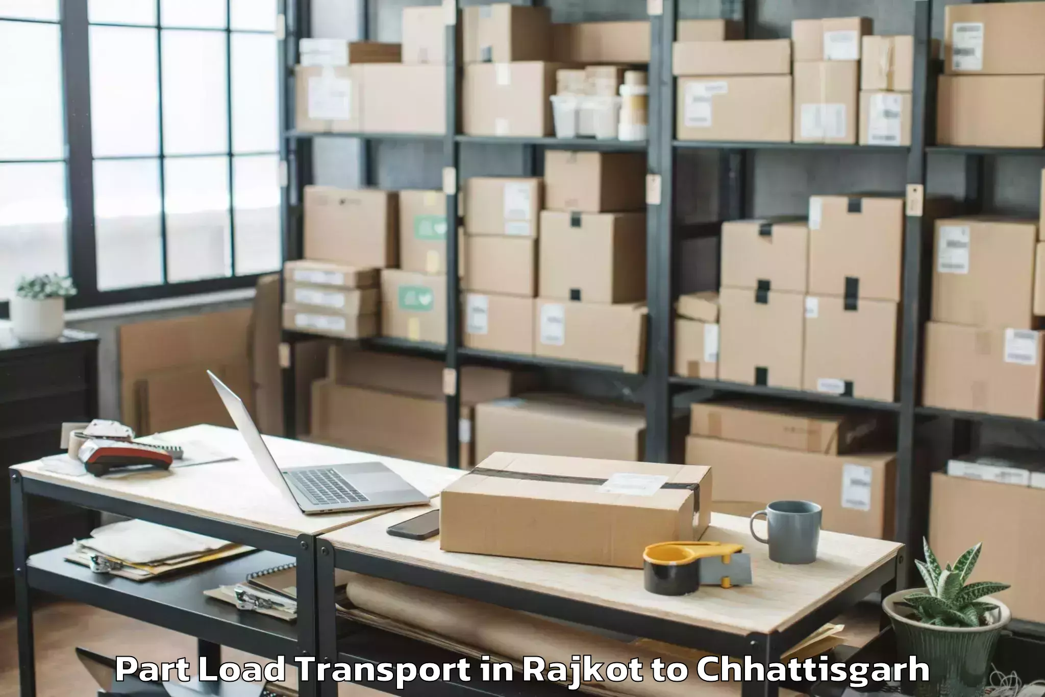 Hassle-Free Rajkot to Gaurela Part Load Transport